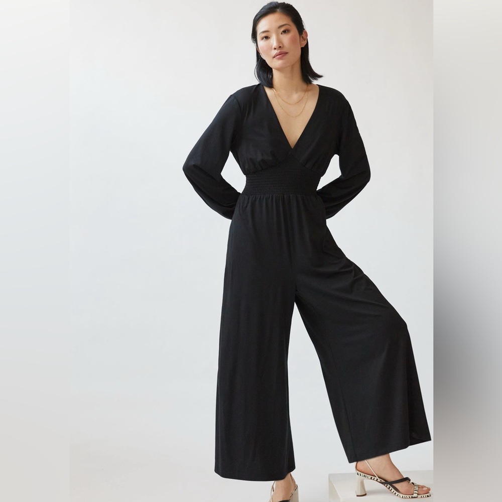 Anthropologie Hutch Wide Leg V Neck Jumpsuit